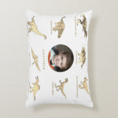 Personalisierte Dinosaurier Boys Foto und Name Dekokissen (Vorderseite(Vertikal))