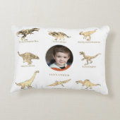 Personalisierte Dinosaurier Boys Foto und Name Dekokissen (Rückseite)