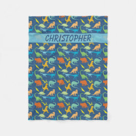 Personalisierte Dinosaurier Fleecedecke
