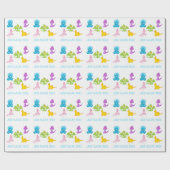 Personalisierte Dinosaurier Friends Packpapier (Flach)