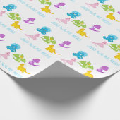 Personalisierte Dinosaurier Friends Packpapier (Ecke)
