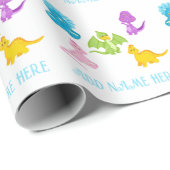 Personalisierte Dinosaurier Friends Packpapier (Rolleneckpunkt)