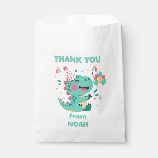 Personalisierte Dinosaurier-Geburtstags-Geschenktü Geschenktütchen (Vorderseite)