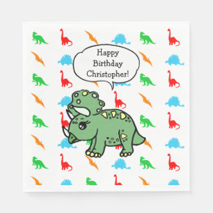 Personalisierte Dinosaurier Geburtstagsfeier Serviette