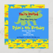 Personalisierte Dinosaurier Geburtstagsparty Einla Einladung (Vorne/Hinten)