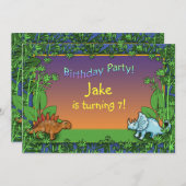 Personalisierte Dinosaurier Geburtstagsparty Einla Einladung (Vorne/Hinten)