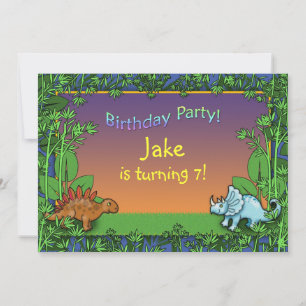 Personalisierte Dinosaurier Geburtstagsparty Einla Einladung