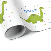 Personalisierte Dinosaurier-Geschenk-Verpackung Geschenkpapier (Rolleneckpunkt)