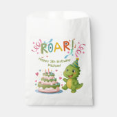 Personalisierte Dinosaurier-Geschenktasche zum 5. Geschenktütchen (Vorderseite)