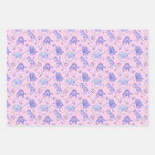 Personalisierte Dinosaurier-Geschenkwrap in drei F Geschenkpapier Set (Vorderseite)