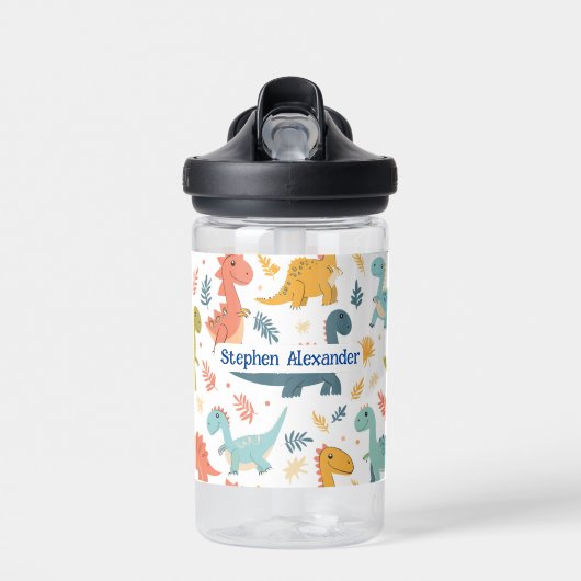 Personalisierte Dinosaurier-Kid Trinkflasche (Vorne)