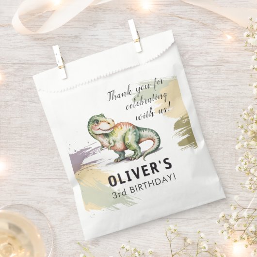 Personalisierte Dinosaurier-Kinder-Geburtstagsfeie Geschenktütchen (Ausgeschnitten)