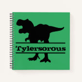 Personalisierte Dinosaurier Kinder Name Notebook Notizblock (Vorderseite)