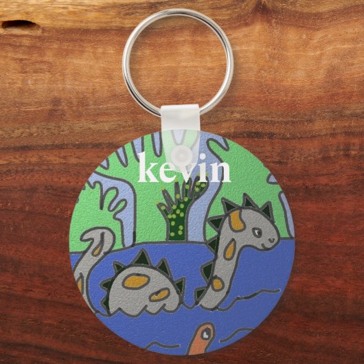 Personalisierte Dinosaurier-Kinder Schlüsselanhänger (Vorderseite)