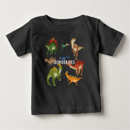Personalisierte Dinosaurier Niedliche Farbtöne sch Baby T-shirt