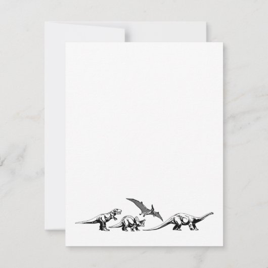 Personalisierte Dinosaurier-Notecards für Kinder Mitteilungskarte (Rückseite)