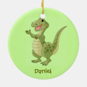 Personalisierte Dinosaurier-Ornament Keramik Ornament (Hinten)