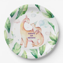 Personalisierte Dinosaurier-Papierplatte