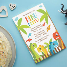 Personalisierte Dinosaurier Party Card für Kinder