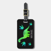 Personalisierte Dinosaurier-Reise Gepäckanhänger (Vorderseite vertikal)