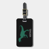 Personalisierte Dinosaurier-Reise Gepäckanhänger (Vorderseite vertikal)