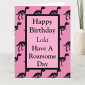 Personalisierte Dinosaurier-Roarsome Geburtstagska Karte (Vorderseite)