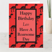 Personalisierte Dinosaurier-Roarsome Geburtstagska Karte (Vorderseite)