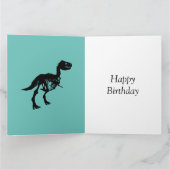 Personalisierte Dinosaurier Skelett Geburtstagskar Karte (Innenseite)