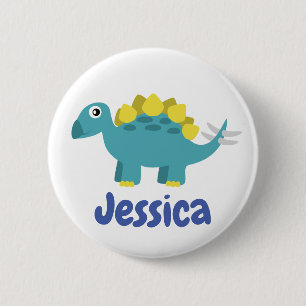 Personalisierte Dinosaurier Stegosaurus Kinder Nam Button