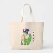 Personalisierte Dinosaurier-Tasche Jumbo Stoffbeutel (Vorne)