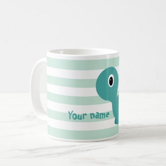 Personalisierte Dinosaurier-Tasse Kaffeetasse (Vorderseite Links)