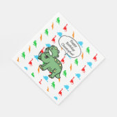 Personalisierte Dinosaurier ThemenGeburtstagsparty Serviette (Ecke)