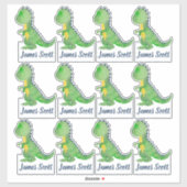 Personalisierte Dinosaurier Trex Kids' Labels (Blatt)