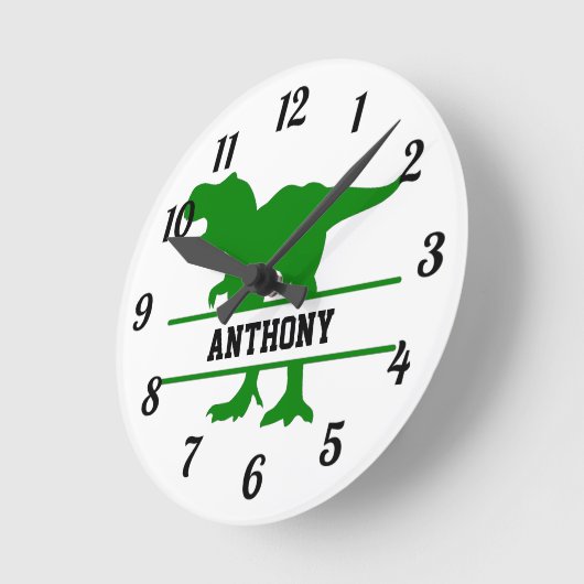 Personalisierte Dinosaurier-Uhr Runde Wanduhr (Winkel)