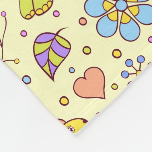 Personalisierte Dinosaurier und Blume Fleecedecke (Ecke)