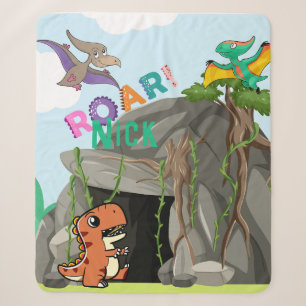 Personalisierte Dinosaurier und Freunde Sherpadecke