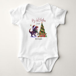 Personalisierte Dinosaurier Weihnachten Weihnachte Baby Strampler