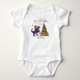 Personalisierte Dinosaurier Weihnachten Weihnachte Baby Strampler