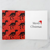 Personalisierte Dinosaurier-Weihnachtskarte Karte (Innenseite)