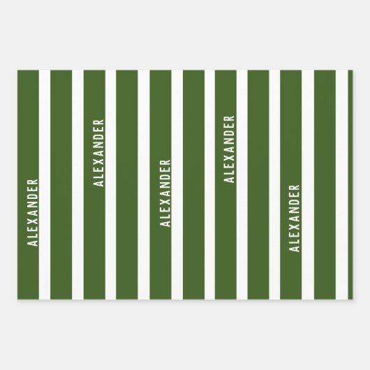 Personalisierte Dinosaurier Weiße und Grüne Kinder Geschenkpapier Set (Vorderseite 3)