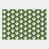 Personalisierte Dinosaurier Weiße und Grüne Kinder Geschenkpapier Set (Vorderseite 2)