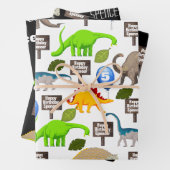 Personalisierte Dinosaurier zum Geburtstag Geschenkpapier Set (Beispiel)