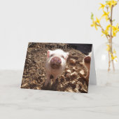 Personalisierte Dirty Snout Mini Pig Grußkarte Karte (Gelbe Blume)