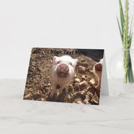 Personalisierte Dirty Snout Mini Pig Grußkarte Karte