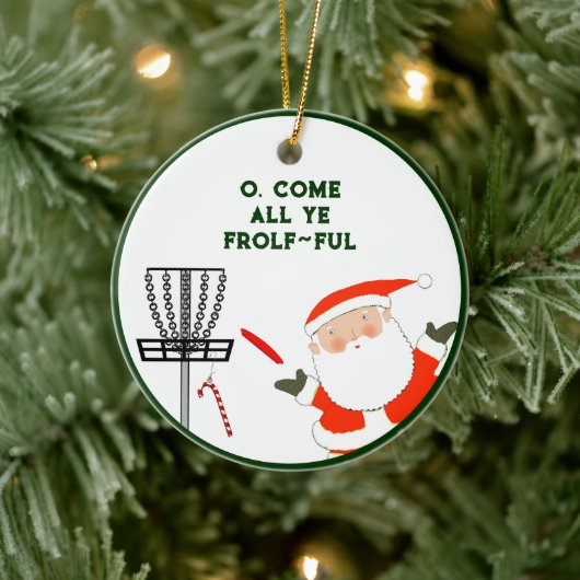 personalisierte Disc-Golf Keramik Ornament (Baum)