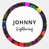 Personalisierte Disco Lights Runder Aufkleber (Vorderseite)