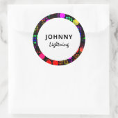 Personalisierte Disco Lights Runder Aufkleber (Tasche)