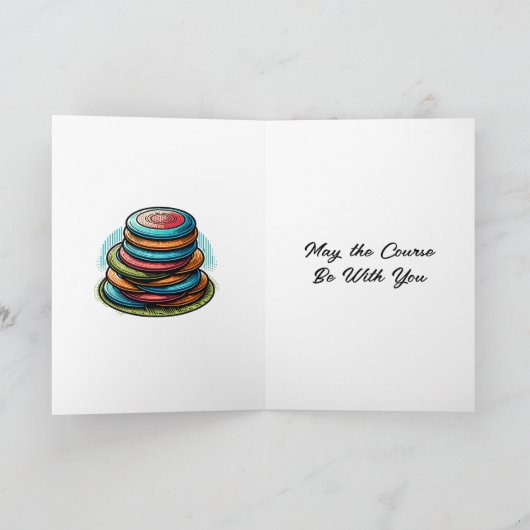 Personalisierte Disk Golf zum Geburtstag Karte (Innenseite)