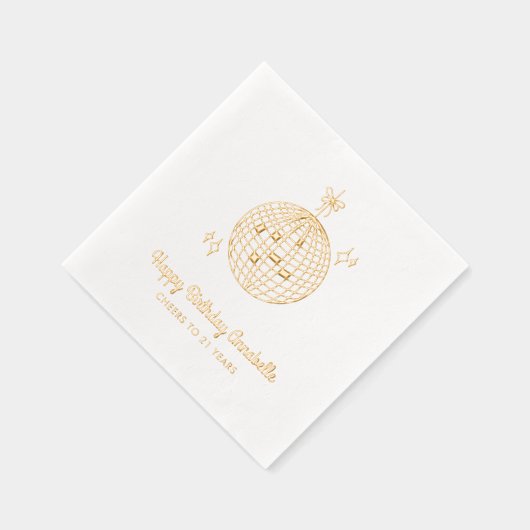 Personalisierte Diskothek Ball Birthday Golfen Nea Servietten Mit Folie (Rechts)