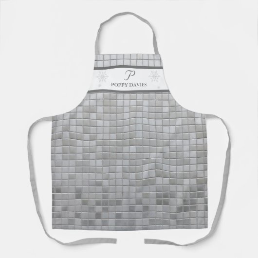 Personalisierte diskothematische Schürze mit Monog (Vorderseite)